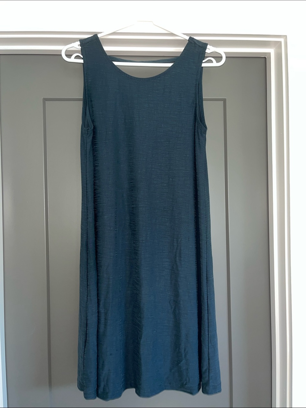 Sleeveless Crewneck A-Line Dress in Dark Teal